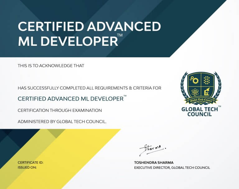 Certified Advanced ML Developer™- Global Tech Council